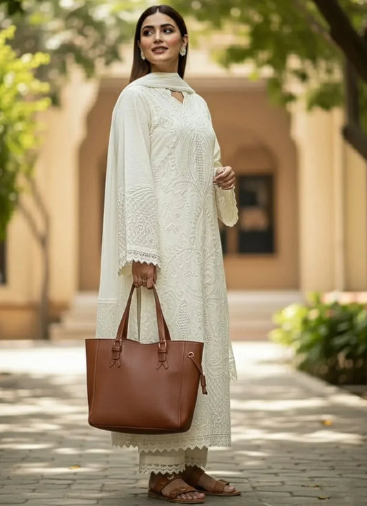 3 PC EMBROIDERED LAWN - BG857